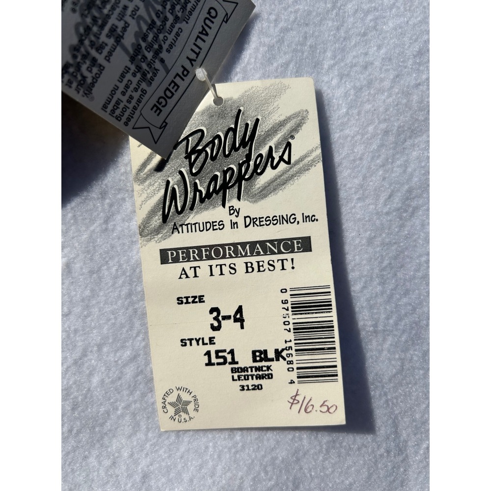 Body Wrappers Kids Black Boatneck Leotard Performance Dance Ballet 3-4 - Picture 3 of 6